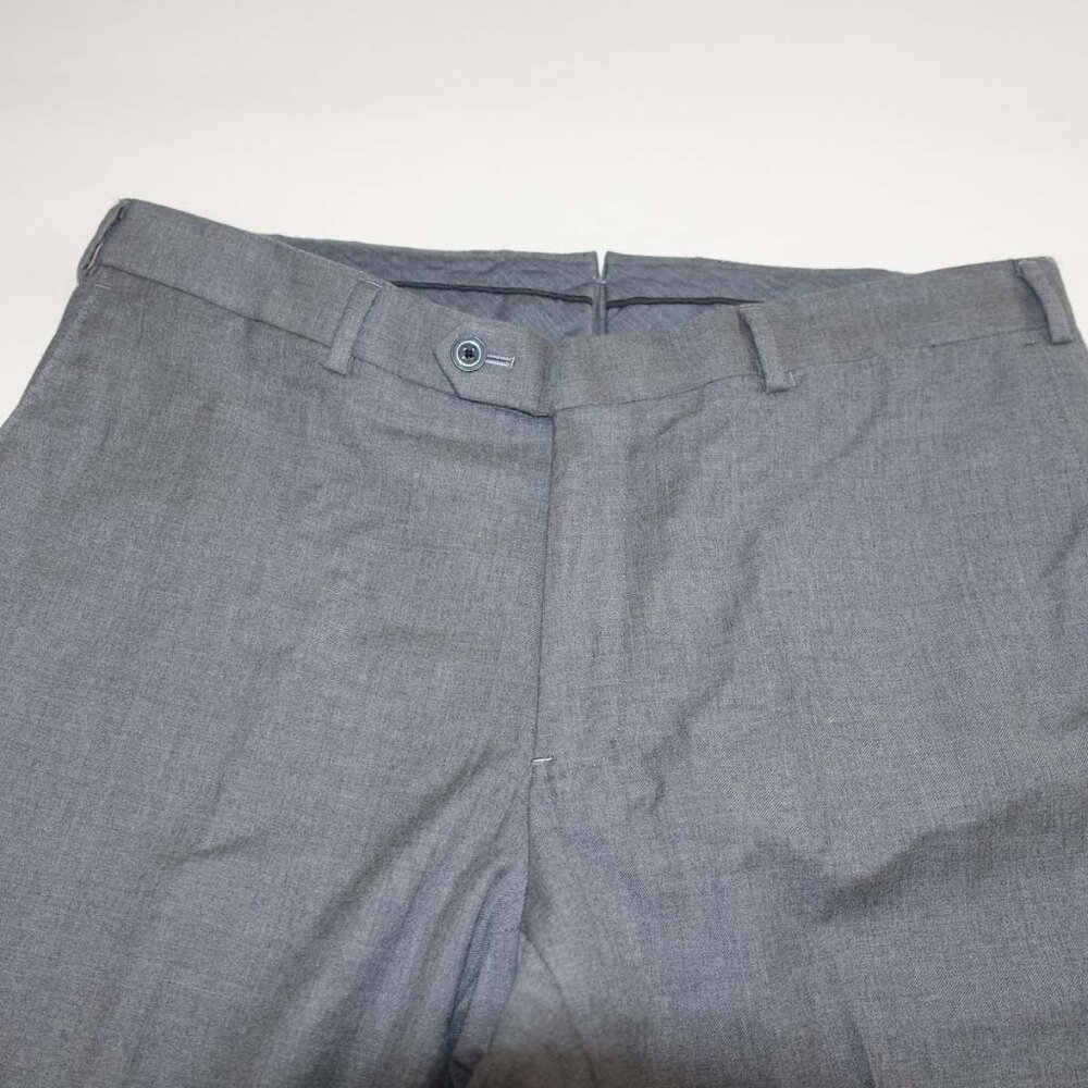 J. Hilburn Men's Slim Fit Dress Pants 35 x 31 Gray 100% Wool Vitale Barberis - Picture 2 of 6